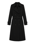 Trench Coat Casual Chic Preto Estruturado