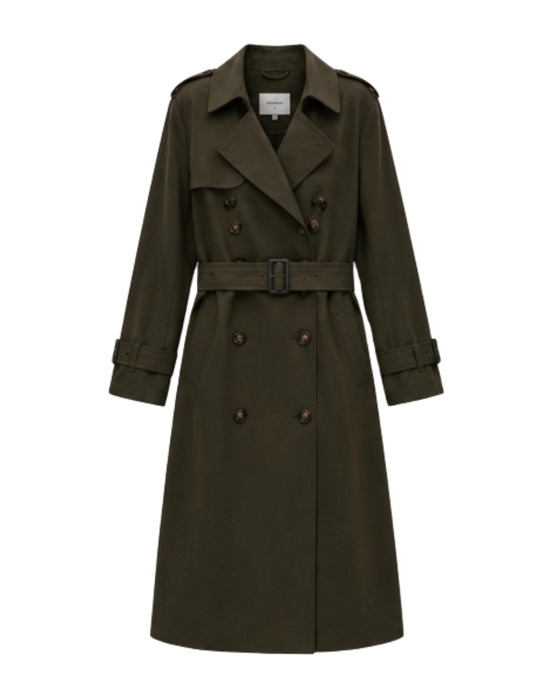 Trench Coat Casual Chic Preto Estruturado