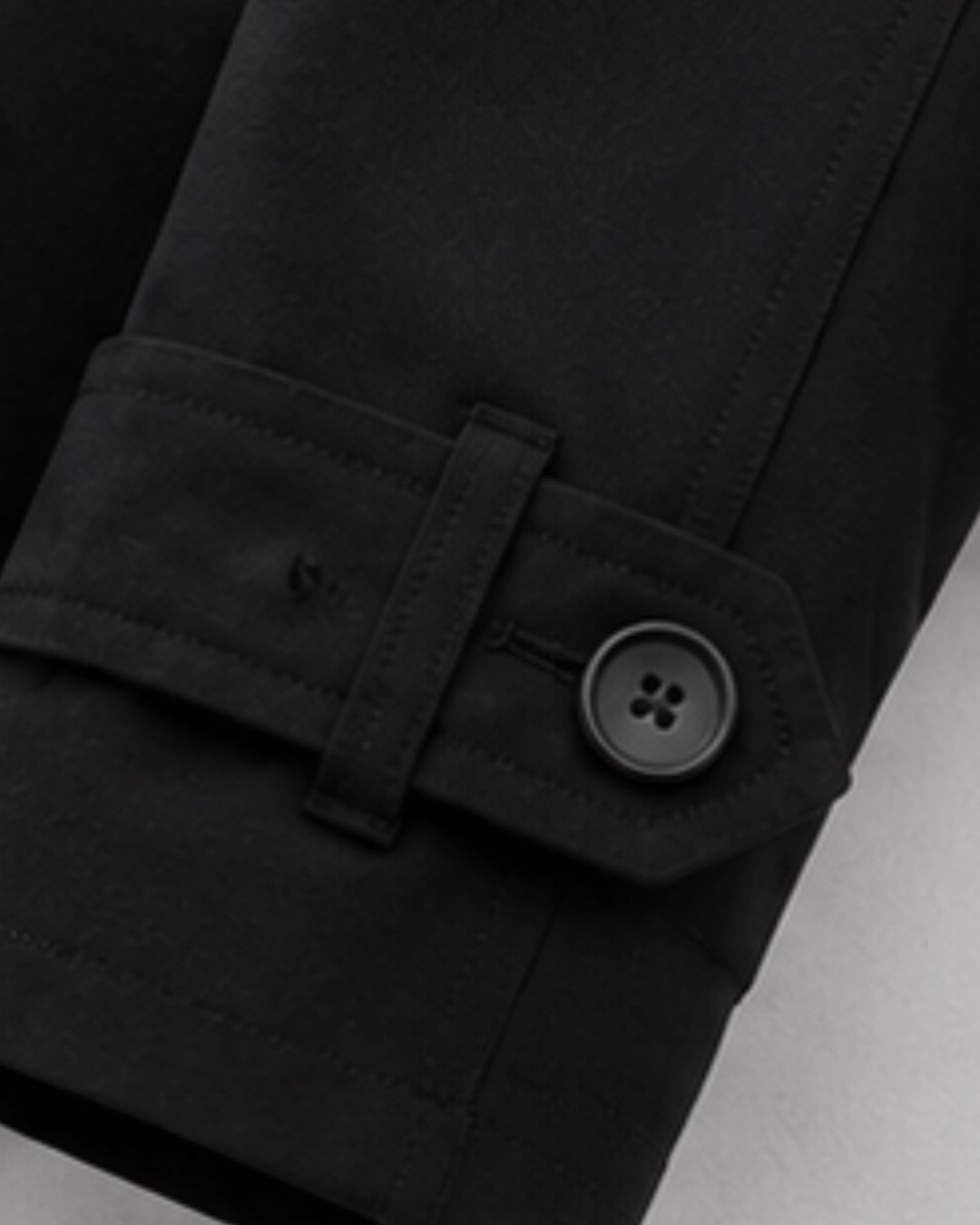 Trench Coat Casual Chic Preto Estruturado