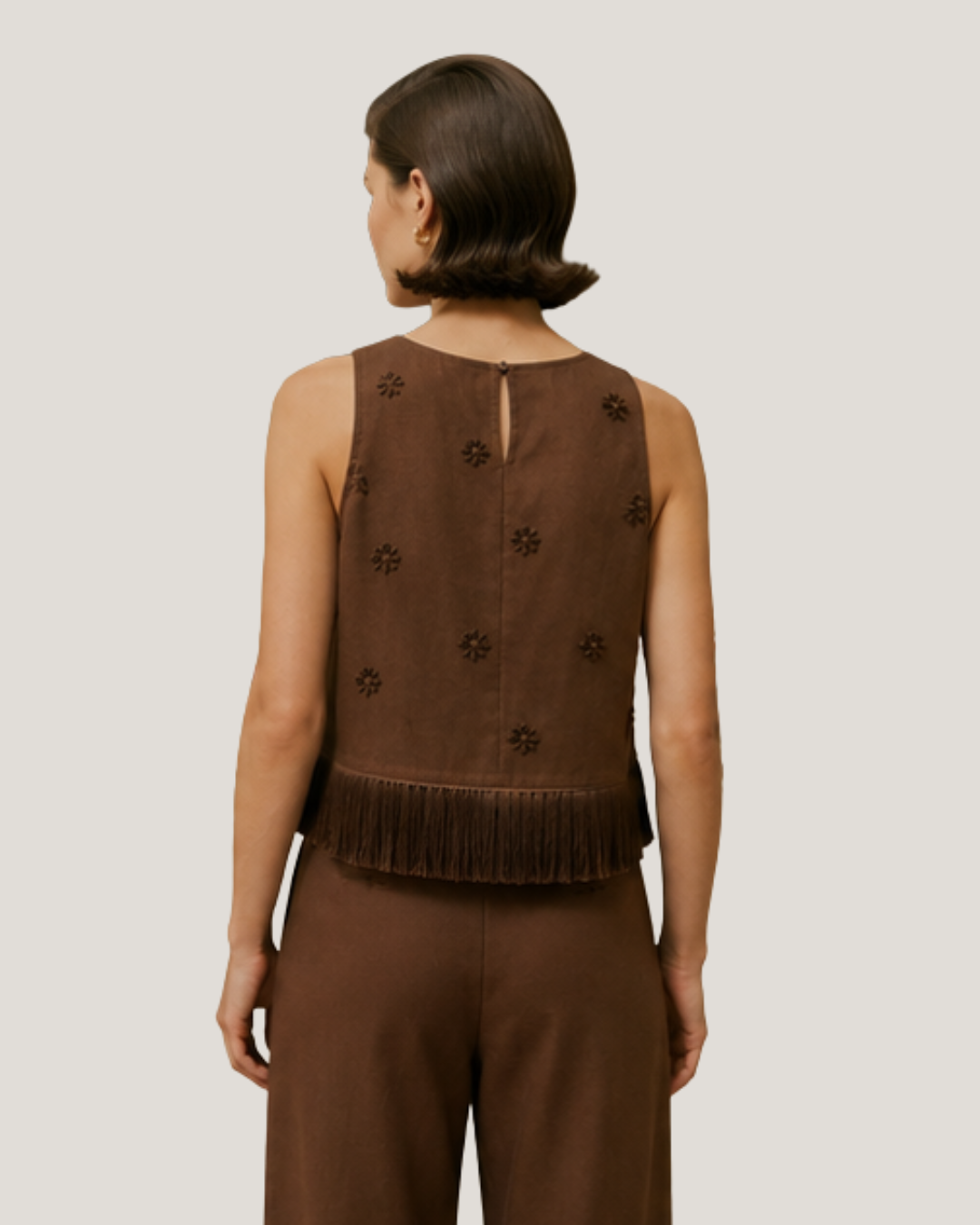 Blusa Bordada em Linho Natural Premium