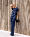 Calça Wide Leg 100% linho