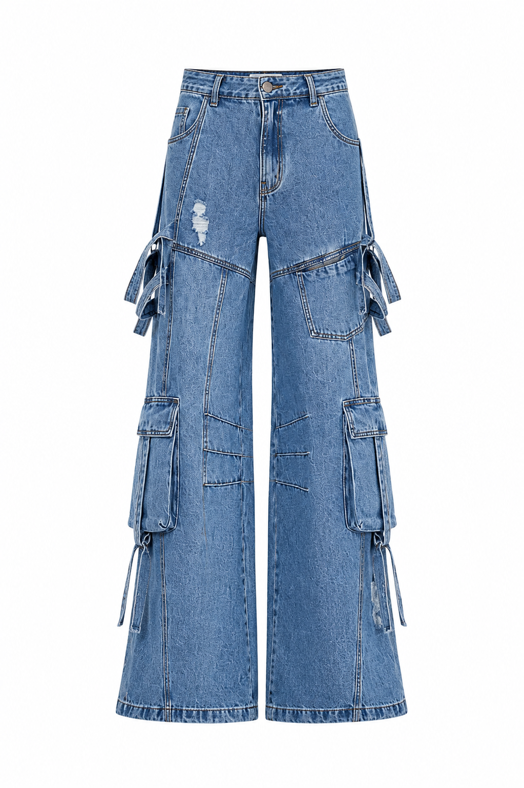 Calça Jeans Wide Leg Cargo Urban