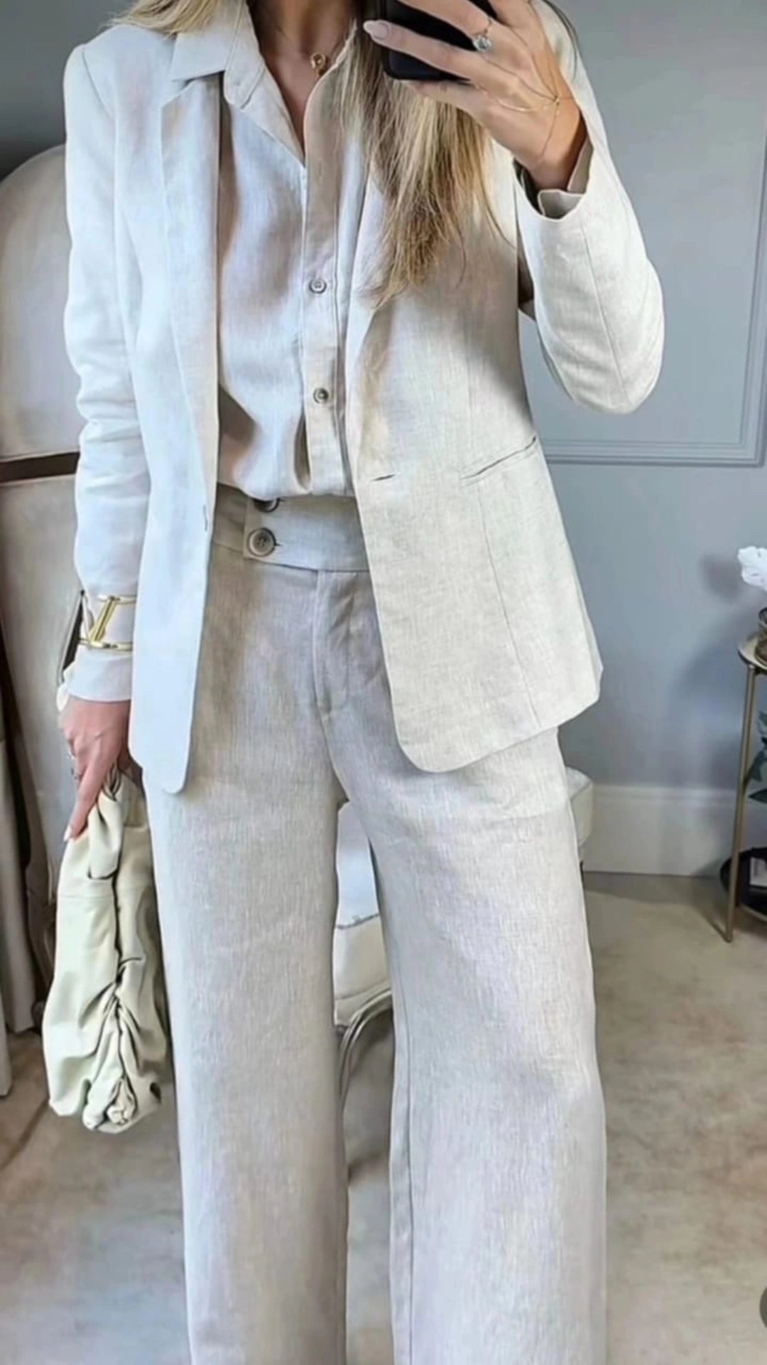 Calça Wide Leg 100% linho